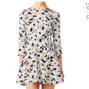 A.L.C Terry Floral Silk White and Lilac Mini Dress Size 2